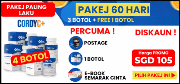 (CordyC+) Pakej 3 Botol + Free 1 Botol SG